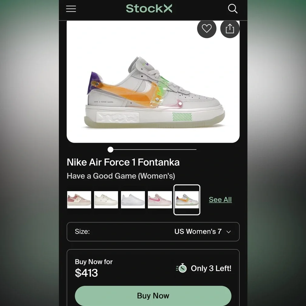 Nike Air Force 1 Fontanka Game Day Sail Green Strike Women’s 9 New - Picture 4 of 16